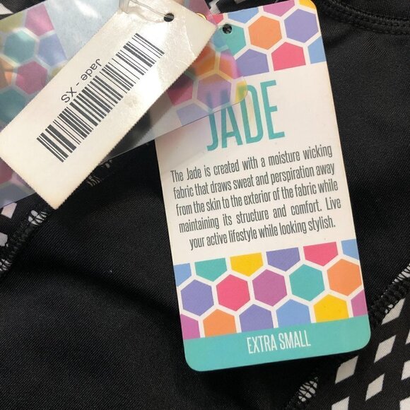 𝅺nwt - LULAROE Jade capri leggings in black and white diamond pattern - Size XS - Picture 5 of 7